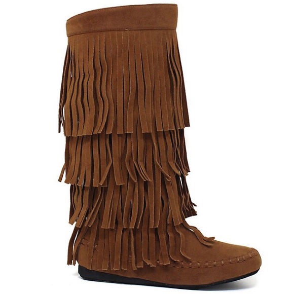 Yoki Fringe Boots Brown - Picture 2 of 10